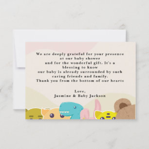Carte De Remerciements Cadeaux en peluche singe sur le thème de la jungle