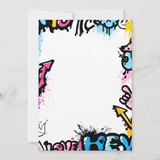 Carte De Remerciements Cadran, poster ou poster en graffiti coloré