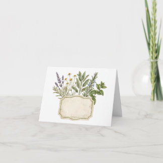 Carte De Remerciements Cadre botanique à l'aquarelle avec saveurs culinai