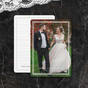 Carte De Remerciements Cadre de mariage photo de remerciement à bordure c