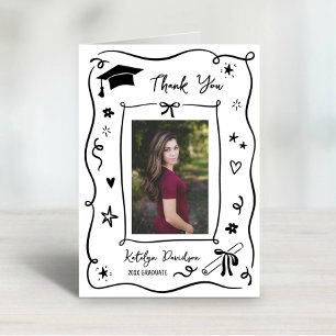 Carte De Remerciements Cadre de photo de remise de diplômes fantaisiste D