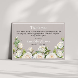 Carte De Remerciements Cadre de roses blanches à l'aquarelle florale pour