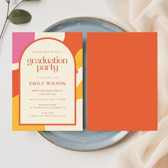Carte De Remerciements Cadre d'écriture rétro élégant Grad Graduation (Créateur téléchargé)