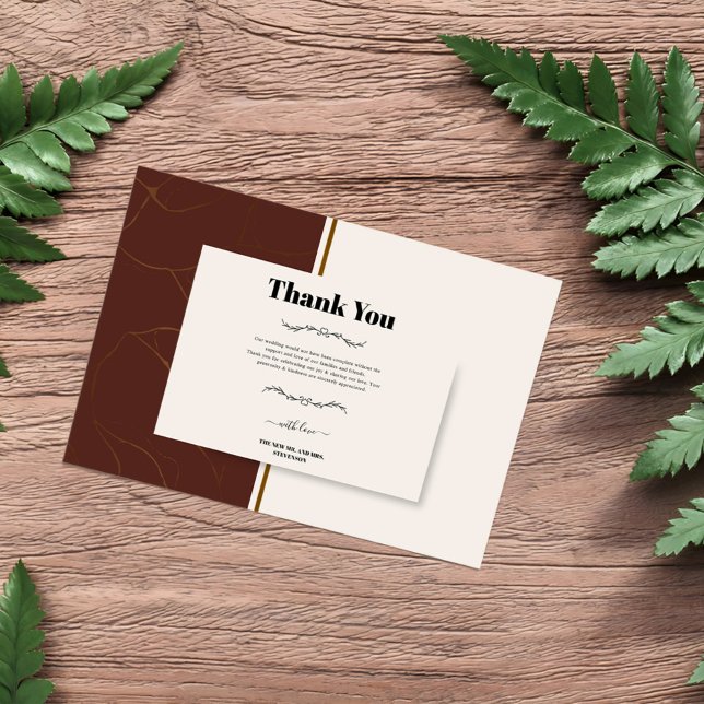 Carte De Remerciements Cadre doré Abstrait Elegance (Créateur téléchargé)