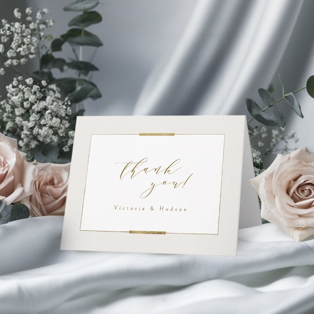 Carte De Remerciements Cadre Elégance Simple Moderne Classique Mariage (Framed Elegance Simple Modern Classy Wedding Thank You Card)