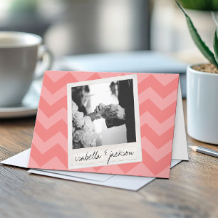 Carte De Remerciements Cadre photo Instagram de mariage rétro avec texte