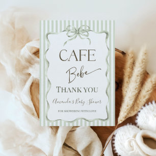 Carte De Remerciements Café Bébé Arc-en-ciel Rétro Baby Shower