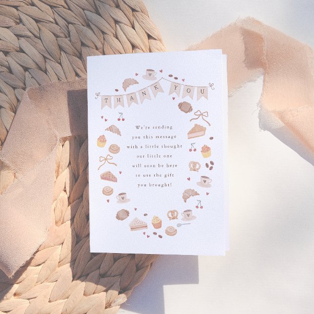 Carte De Remerciements Cafe Bebe Baby Shower Thank You (Créateur téléchargé)