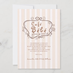 Carte De Remerciements Café Bébé Café Français pour Baby Shower Mixte