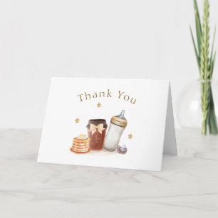 Carte De Remerciements Café Bébé Crêpe Tétine Baby shower