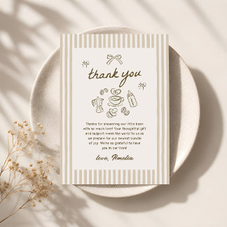 Carte De Remerciements Café Bébé est en train de Brasser la Fête de Naiss