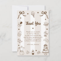 Café Bébé French Hand Drawn Baby Shower Thank You
