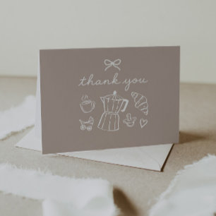 Carte De Remerciements Café Bébé Maison Café Tasse de Latte pour Baby Sho