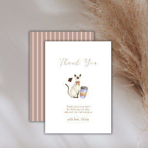 Carte De Remerciements Café Bébé Minimaliste Neutre Fête de Naissance