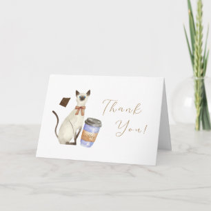 Carte De Remerciements Café Bébé Neutre Fête de Naissance Café Chat