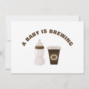 Carte De Remerciements Café Brown Baby shower Blanc Un bébé est en train