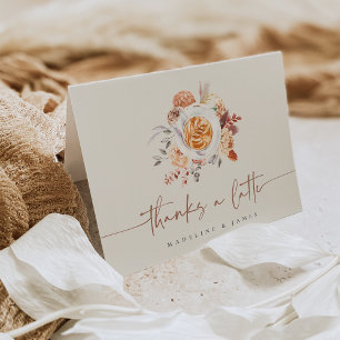 Carte De Remerciements Café Floral Bohème "Merci beaucoup"
