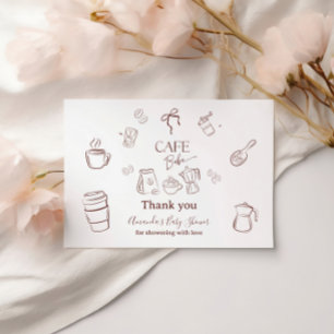 Carte De Remerciements Café Thème Café Bébé en route Fête de Naissance