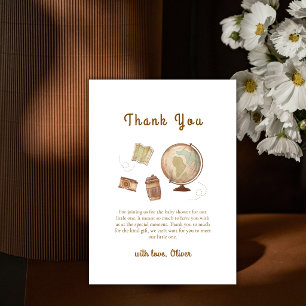 Carte De Remerciements Café Vintage Bébé Globe Café Baby shower