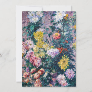 Carte De Remerciements Caillebotte - Chrysanthèmes blancs et jaunes