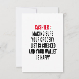 Carte De Remerciements Caisse S'assurer que votre liste d'épicerie est vé
