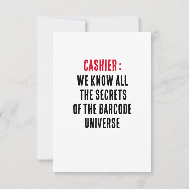 Carte De Remerciements Caissier Nous connaissons tous les secrets du code (Devant)