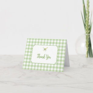 Carte De Remerciements Câlins de papillon vert sauge Baby Shower