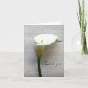 Carte De Remerciements Calla lily sur l'ancienne écriture