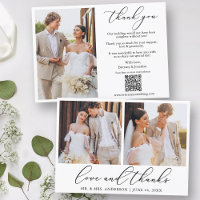 Calligraphie 3 Photo Love Thanks QR Code Mariage