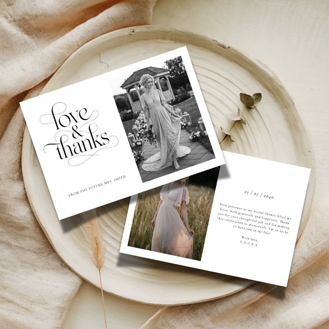 Carte De Remerciements Calligraphie Amour & Remerciements Cadeau de Maria (Créateur téléchargé)