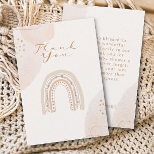 Carte De Remerciements Calligraphie arc-en-ciel de Bohême neutre par sexe