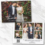Carte De Remerciements Calligraphie Coeur 6 Photos QR Code Mariage<br><div class="desc">Élégante Calligraphie Moderne Mariage de script de coeur Mariée et Groom 6 Carte de remerciements photo avec votre QR Scan Code. Ajoutez votre site Web mariage ou votre adresse Web de médias sociaux pour que vos invités puissent voir en ligne plus de vos photos mariages ou de votre album photo...</div>