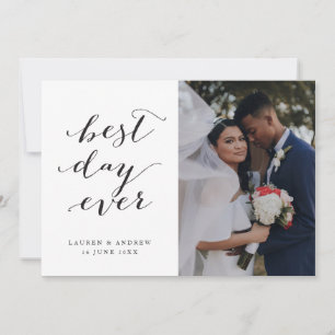 Carte De Remerciements Calligraphie de mariage du meilleur jour Photo 3