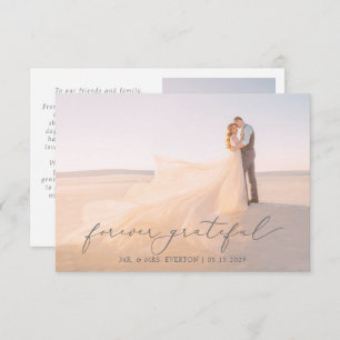 Carte De Remerciements Calligraphie féminine Mariage photo à saignement c