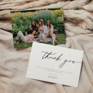 Carte De Remerciements Calligraphie minimaliste moderne