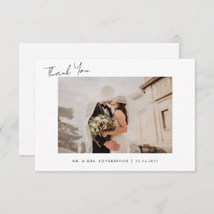 Carte De Remerciements Calligraphie minimaliste Script Mariage photo