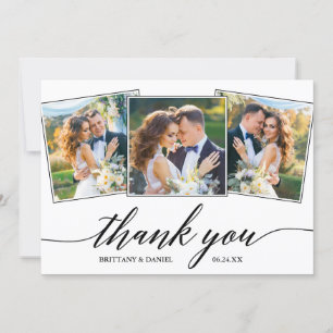 Carte De Remerciements Calligraphie moderne 3 Mariage photo