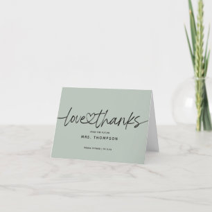 Carte De Remerciements Calligraphie Moderne Mariage Dusty Green