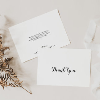 Carte De Remerciements Calligraphie moderne Mariage plat