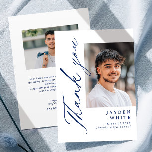 Carte De Remerciements Calligraphie moderne simple pour la remise des dip