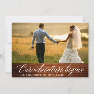 Carte De Remerciements Calligraphie Notre aventure commence Mariage de bo
