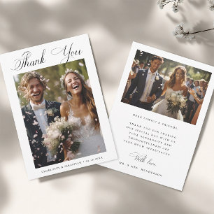 Carte De Remerciements Calligraphie romantique Mariage 2 Photo