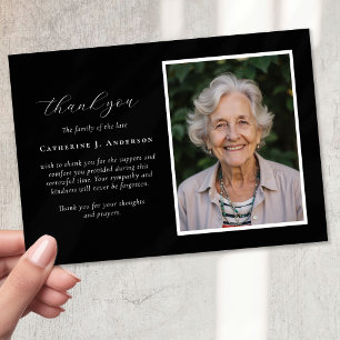 Carte De Remerciements Calligraphie Script Photo Sympathy Funeral Memoria