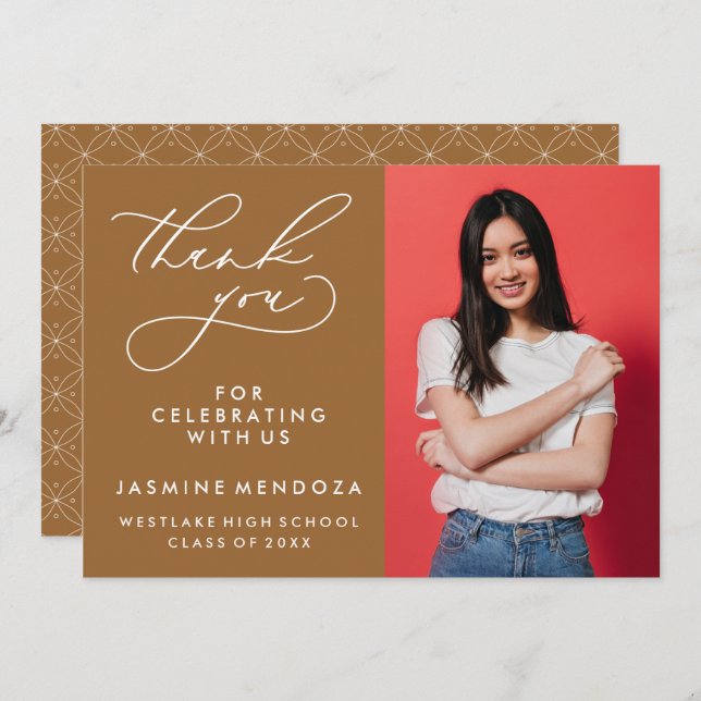 CARTE DE REMERCIEMENTS CALLIGRAPHIE SIMPLE ET FANTAISISTE DE REMERCIEMENT (Devant / Derrière)