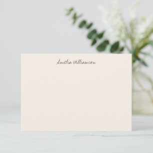 Carte De Remerciements Calligraphie simple minimaliste crème écrite à la