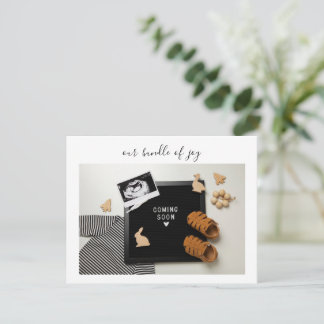 Carte De Remerciements Calligraphy Bundle of Joy Baby Announcement Card