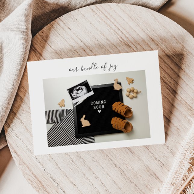 Carte De Remerciements Calligraphy Bundle of Joy Baby Announcement Card (Créateur téléchargé)