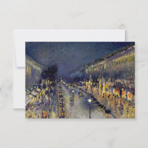 Carte De Remerciements Camille Pissarro - Boulevard Montmartre la nuit