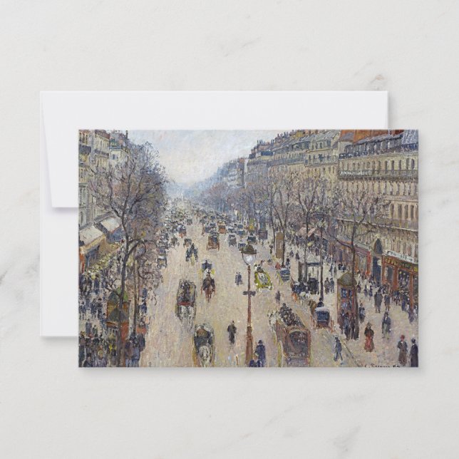 Carte De Remerciements Camille Pissarro - Boulevard Montmartre, matin (Devant)