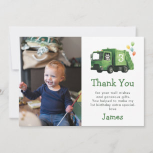 Carte De Remerciements Camion à ordures Tout déverser Anniversaire Enfant